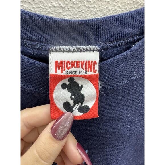 Mickey Inc Crewneck Sweatshirt Medium Walt Disney World Donald Duck Blue VTG - Picture 4 of 12